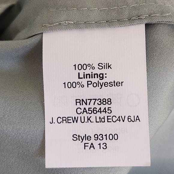 NWT J. Crew Silk Chiffon Heidi Dress Dusty Shale size 0 - Picture 5 of 7